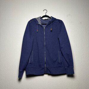 Banana Republic Sweater Hoodie Blue Women L Casual Summer Striped Full Zip Beach